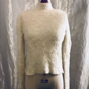Plushy White Turtleneck Top